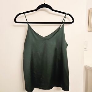 Elegant Green Satin Cami Top